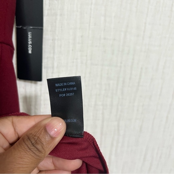 Lulus Sleeveless Dashing Dame Wine Red Sleeveless Flounce Dress size S - Picture 6 of 9